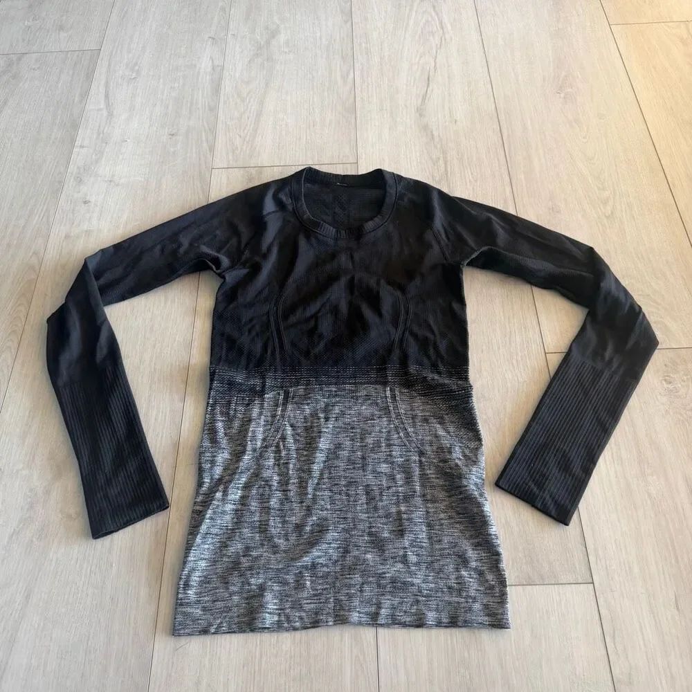 Lululemon black/grey ombré swiftly tech long sleeve 4